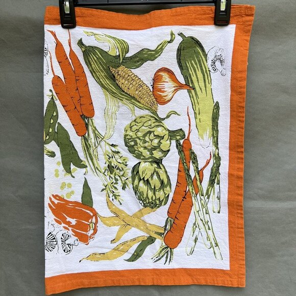 FETE 100% Cotton Harvest Plant Gardening Dish Tea Towel Fall Autumn Print - Picture 2 of 8